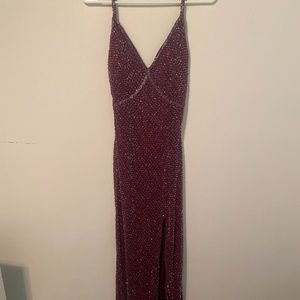 NWT Mac Duggal V-Neck Ice Beaded Dress